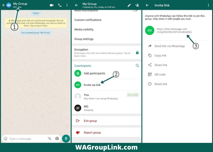 Creating WhatsApp Group Invite Link